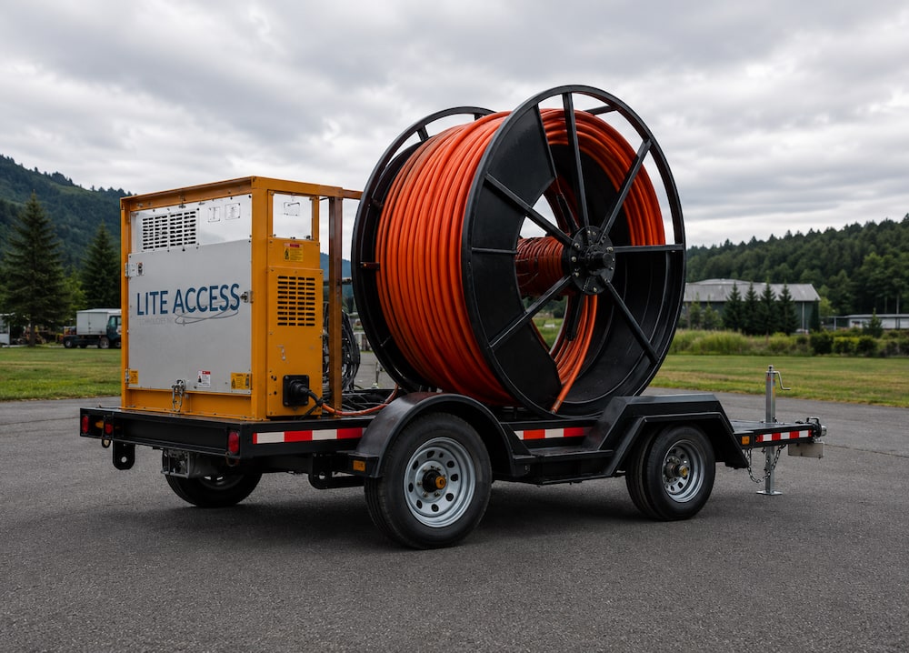 equipment in action cable trailer
